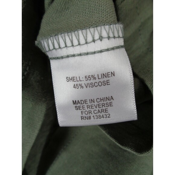 Modcloth Olive Green Linen Blend Faux Wrap Skirt Size 14 New - Picture 7 of 7